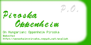 piroska oppenheim business card